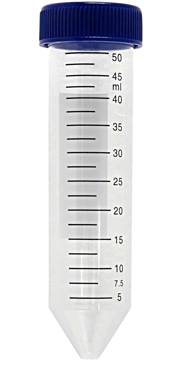 Conical Tube 50mL Bulk Wrap Skirted Sterile, Natural