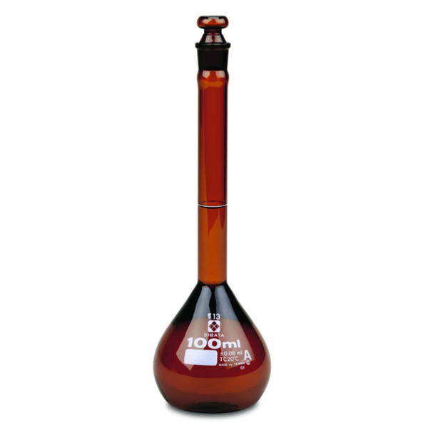 Volumetric Flask, Amber, Class A, Glass Stopper, 10 mL - Pack 6