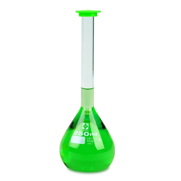 SIBATA VOLUMETRIC FLASKS, CLASS-A, SNAP CAP - 50mL, Pack of 4
