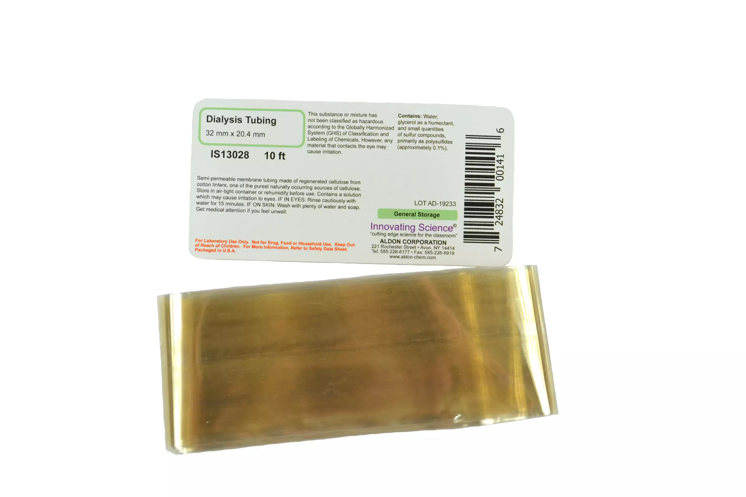 DIALYSIS TUBING 32MM X 20.4MM 10FT