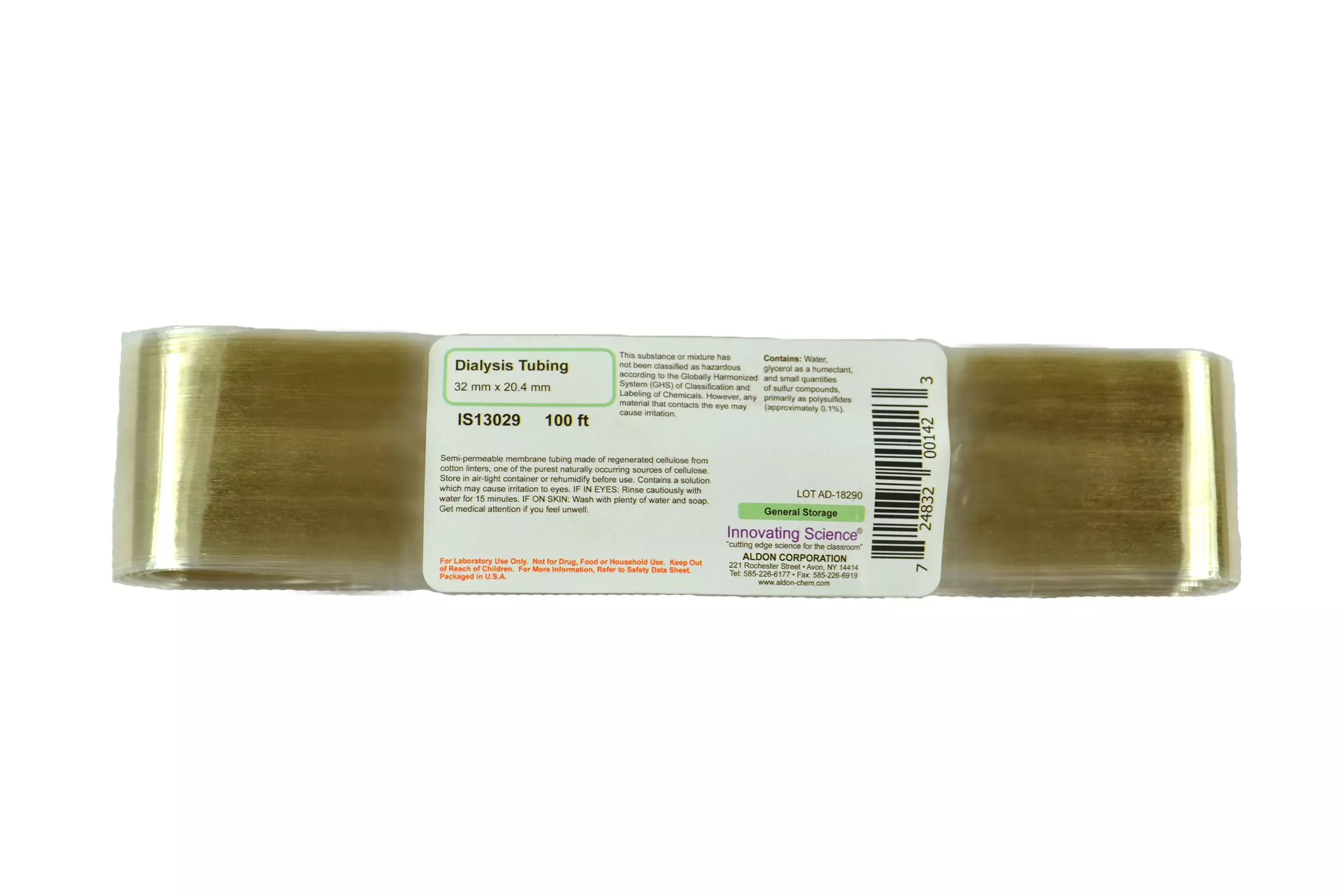 DIALYSIS TUBING 32MM X 20.4MM 100FT