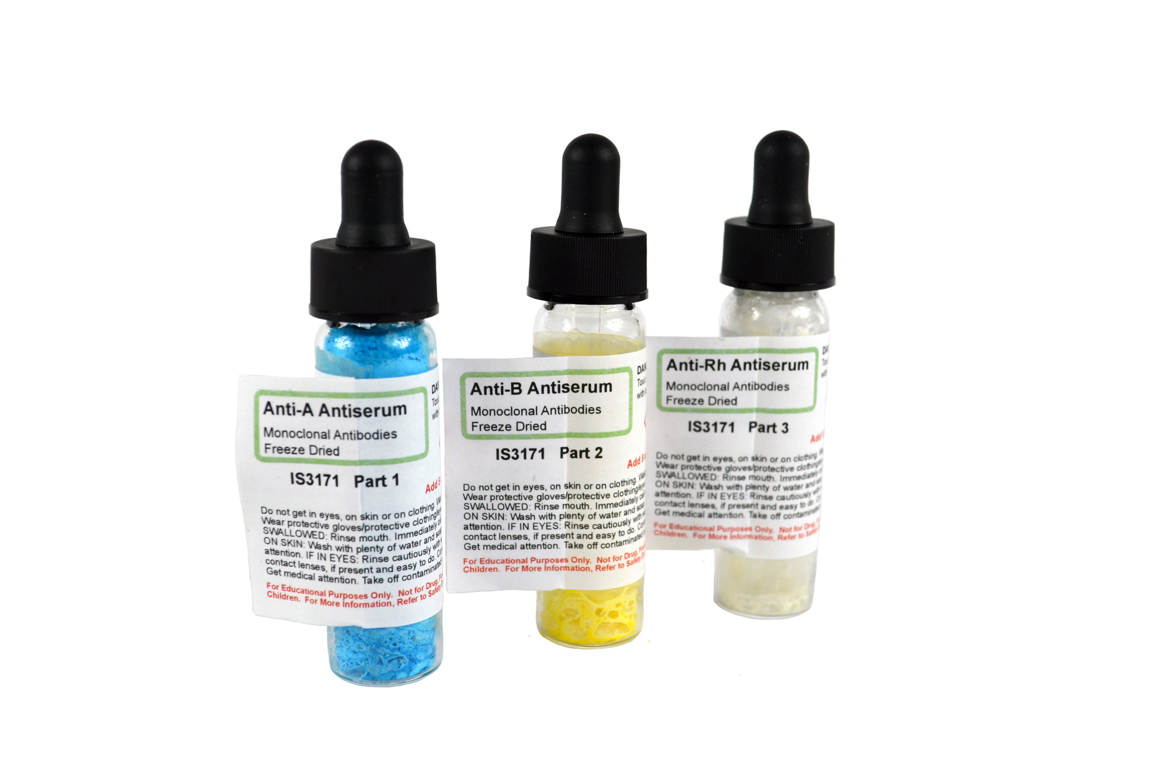 Blood Typing Anti-Sera: Anti-A Anti B Anti Rh Freeze Dried
