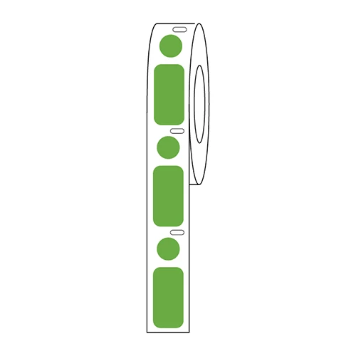 95G Label/Dot Combo Roll, Cryo, Direct Thermal, 24x13mm & 9.5mm Dot, for 1.5mL Tubes, Green