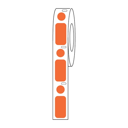 95N Label/Dot Combo Roll, Cryo, Direct Thermal, 24x13mm & 9.5mm Dot, for 1.5mL Tubes, Orange