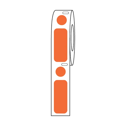 95N Label/Dot Combo Roll, Cryo, Direct Thermal, 33x13mm & 9.5mm Dot, for 2.0mL Tubes, Orange