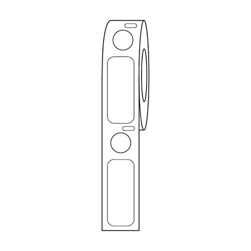 95W Label/Dot Combo Roll, Cryo, Direct Thermal, 33x13mm & 9.5mm Dot, for 2.0mL Tubes, White