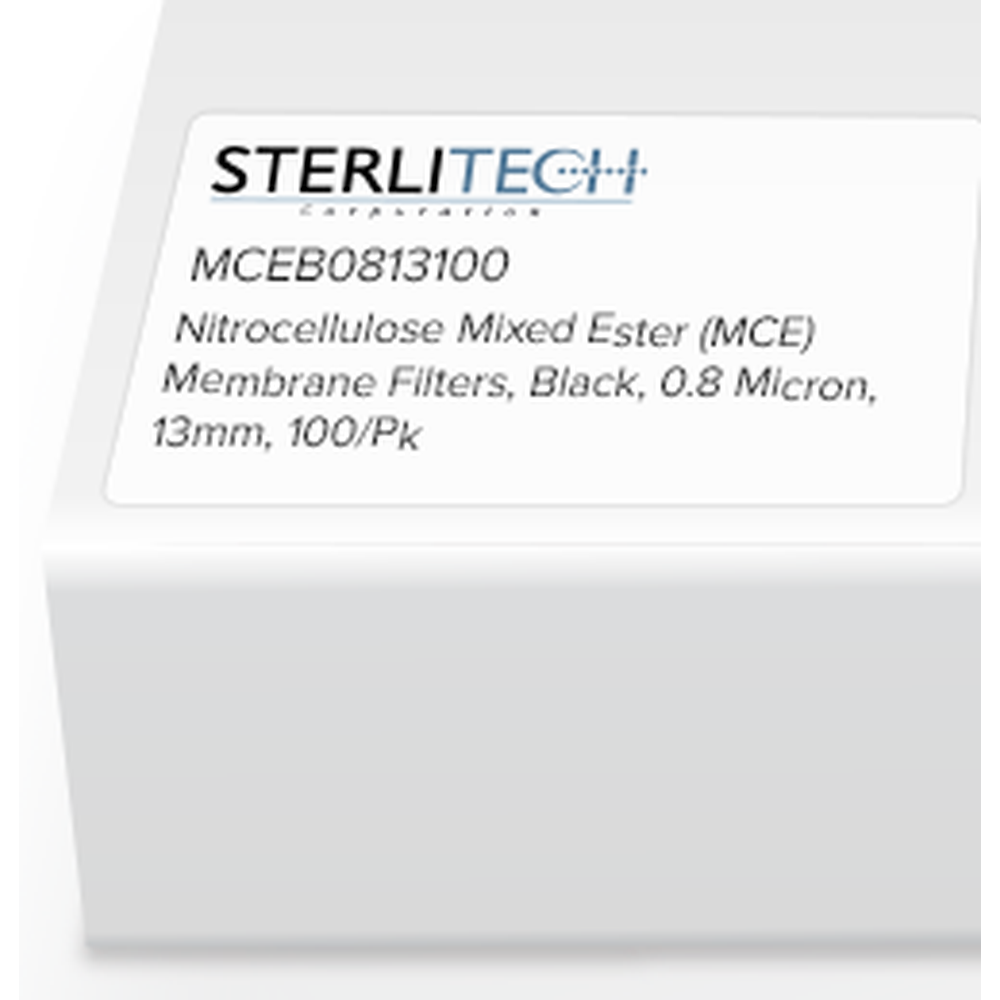 Nitrocellulose Mixed Ester (MCE) Membrane Filters, Black, 0.8 Micron, 13mm, 100/Pk