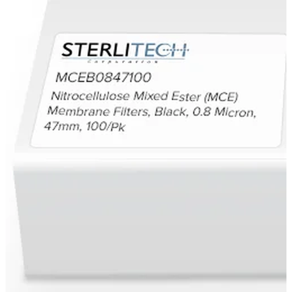 Nitrocellulose Mixed Ester (MCE) Membrane Filters, Black, 0.8 Micron, 47mm, 100/Pk