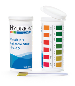 Hydrion Spectral 0.0-6.0 Plastic pH Strip, Carton/6