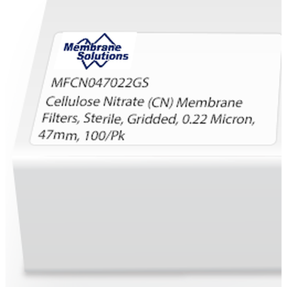 Cellulose Nitrate (CN) Membrane Filters, , Sterile, Gridded, 0.22 Micron, 47mm, 100/Pk