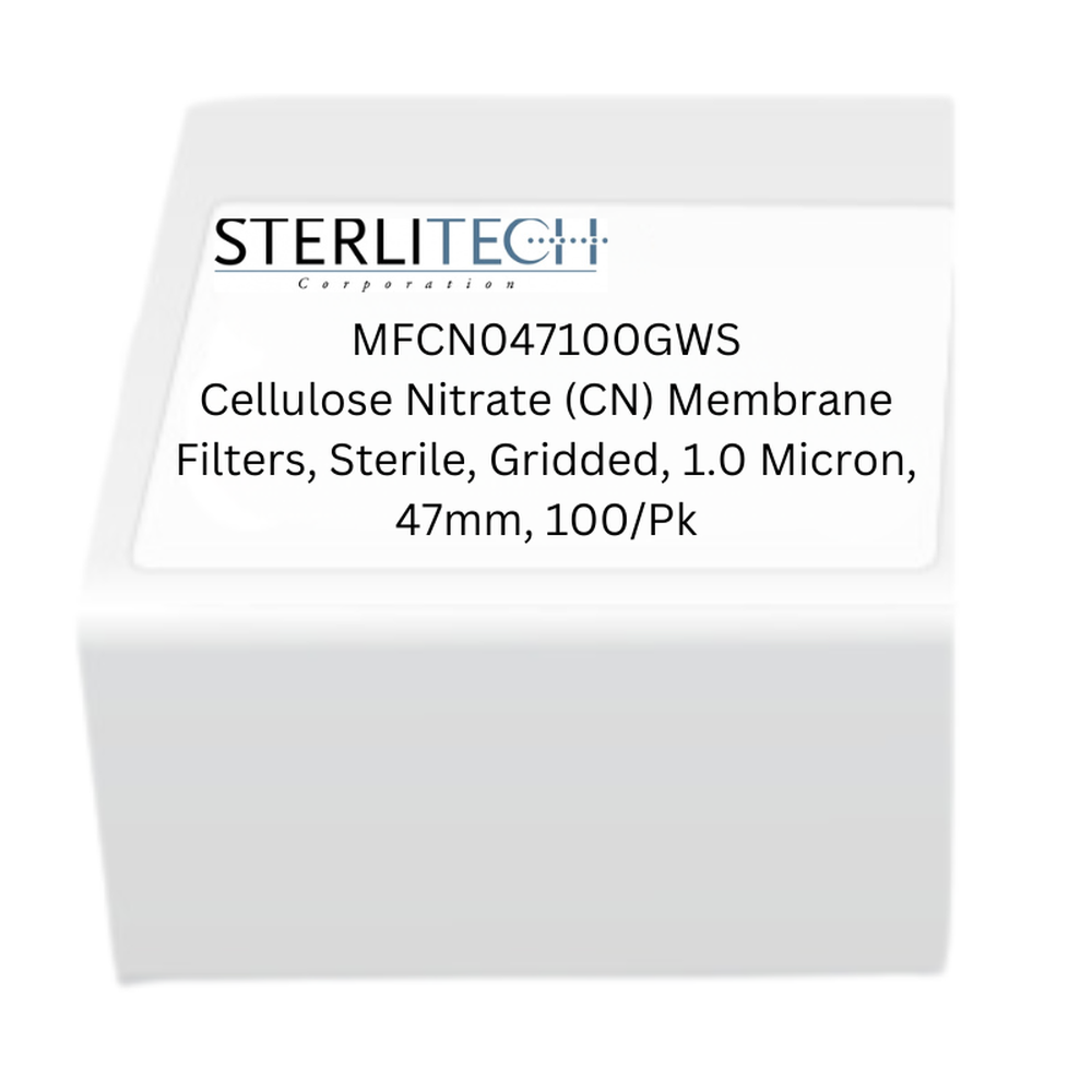 Cellulose Nitrate (CN) Membrane Filters, , Sterile, Gridded, 1.0 Micron, 47mm, 100/Pk