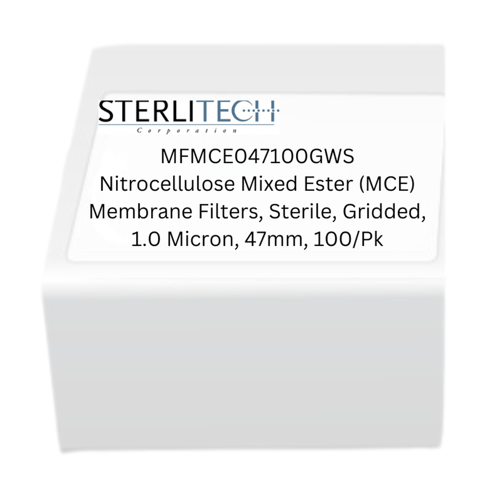 Nitrocellulose Mixed Ester (MCE) Membrane Filters, , Sterile, Gridded, 1.0 Micron, 47mm, 100/Pk