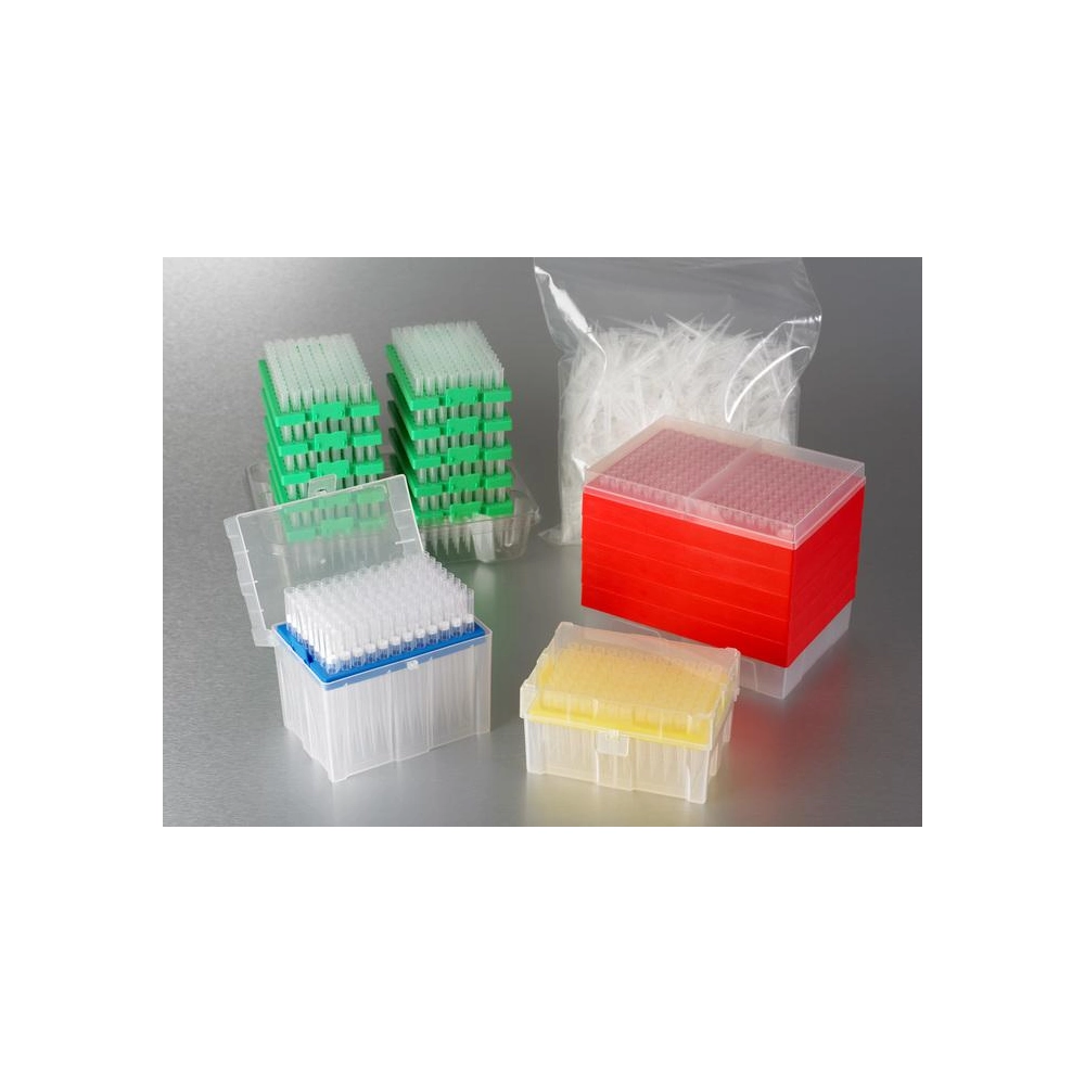 200µL Axygen MultiRack Natural Pipet Tip, Bulk Pack, Clear, Non-Sterile, 1000 Tips/Bag, 10 Bags/Case