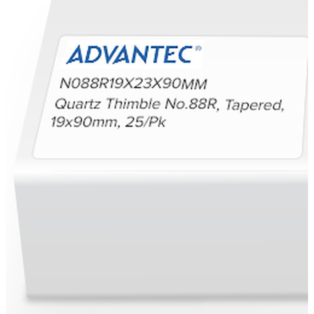 Quartz Thimble No.88R, Tapered, 19 x 90mm, 25/Pk