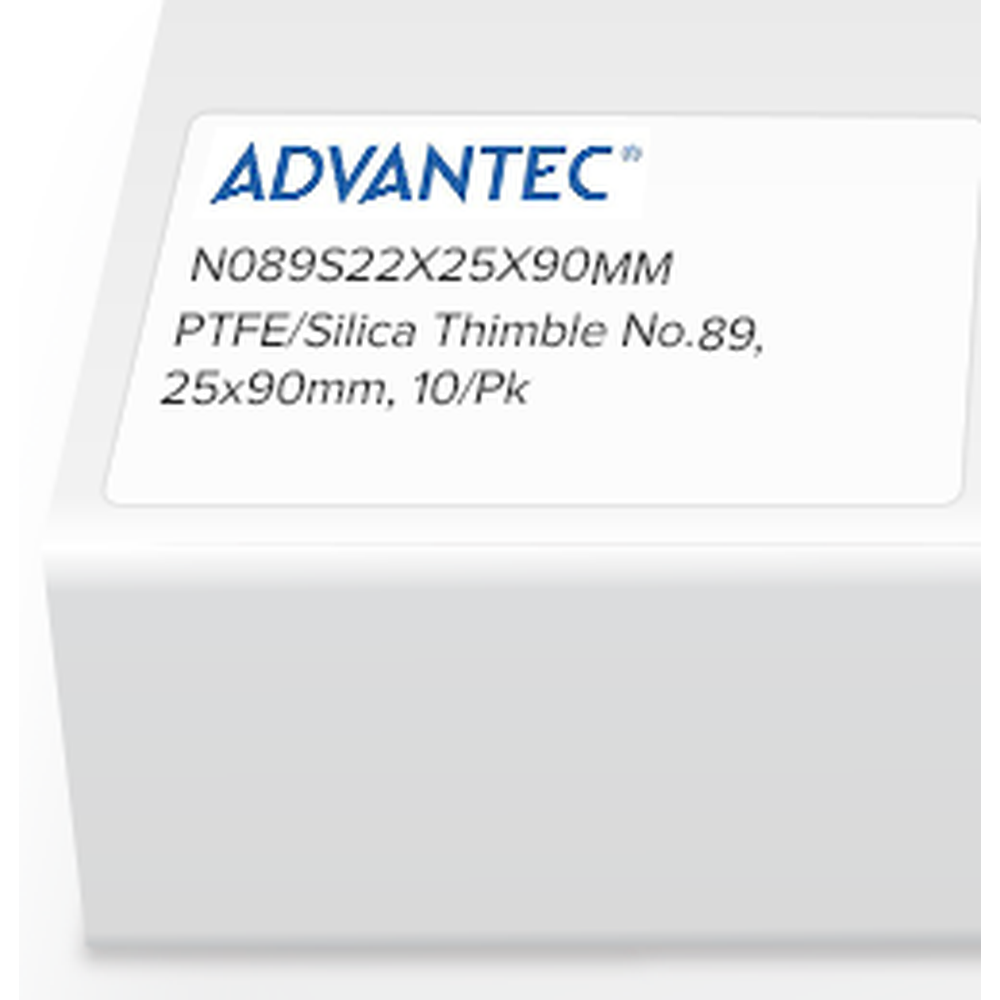 PTFE/Silica Thimble No.89, 25 x 90mm, 10/Pk