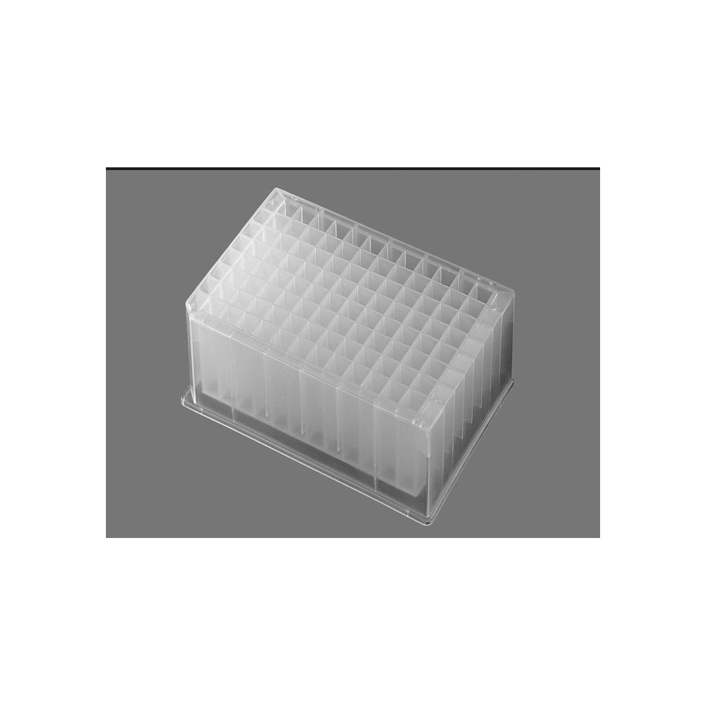 Axygen 96 Well Clear Round Bottom 2mL Polypropylene Deep Well Plate, 5 per Pack, Nonsterile