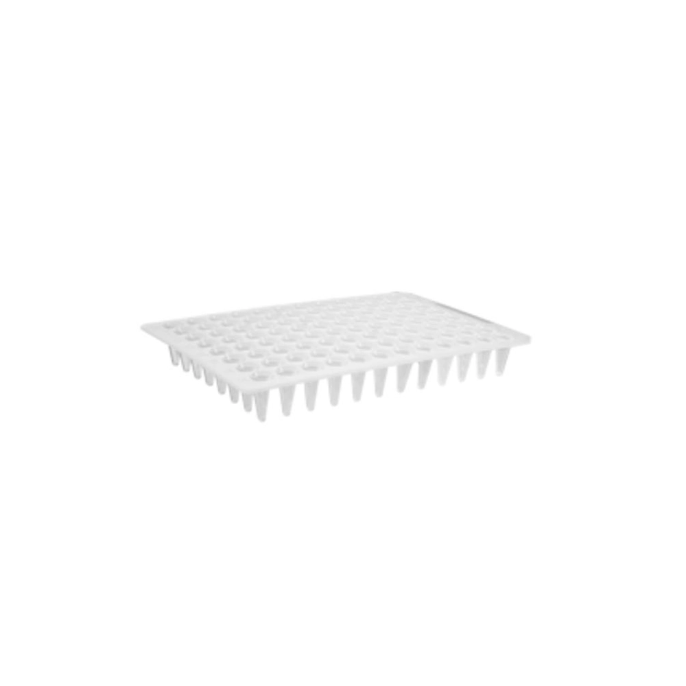 Axygen 96 Well Polypropylene Flat Top PCR Microplate, Low Profile, No Skirt, Clear, Nonsterile