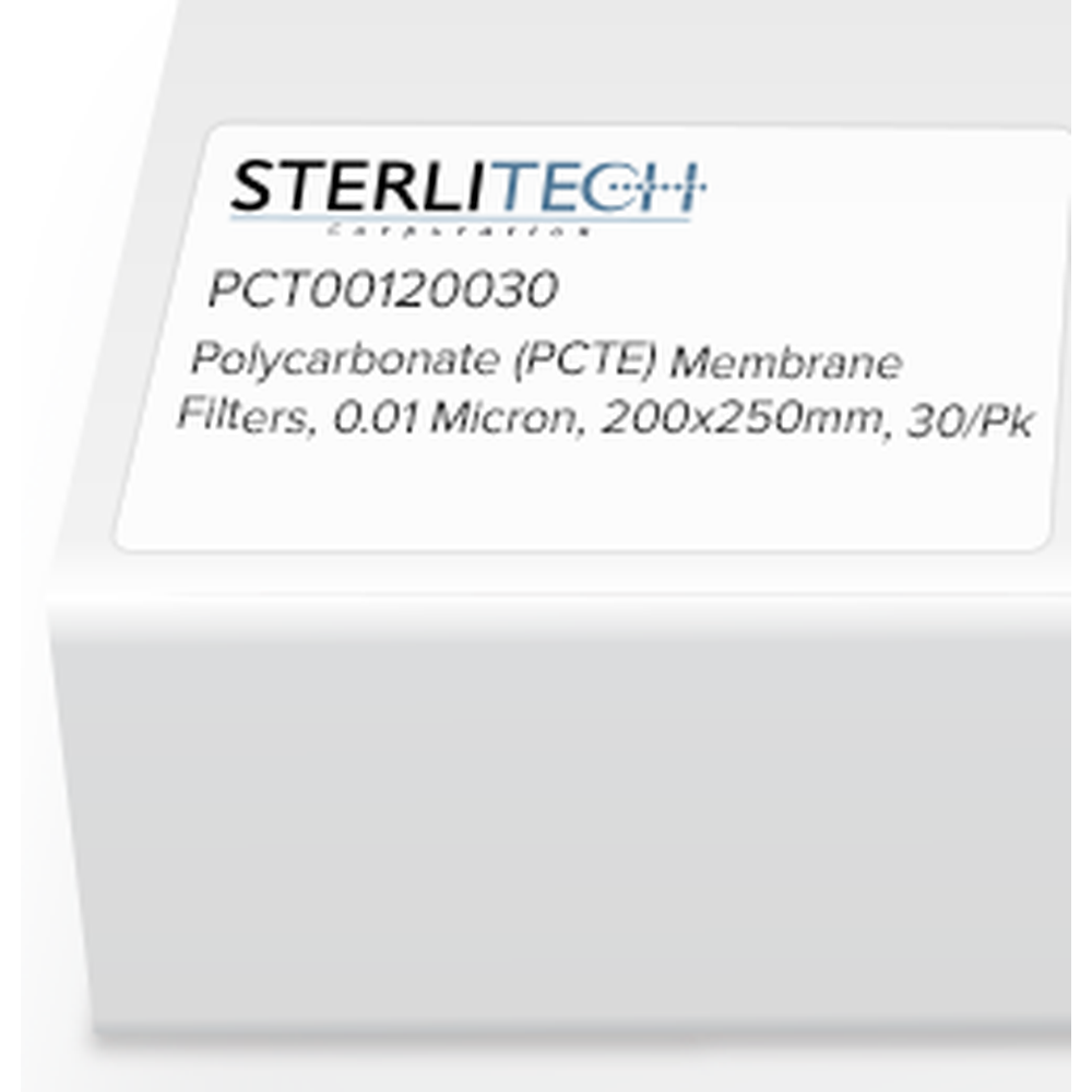 Polycarbonate (PCTE) Membrane Filters, 0.01 Micron, 200 x 250mm, 30/Pk