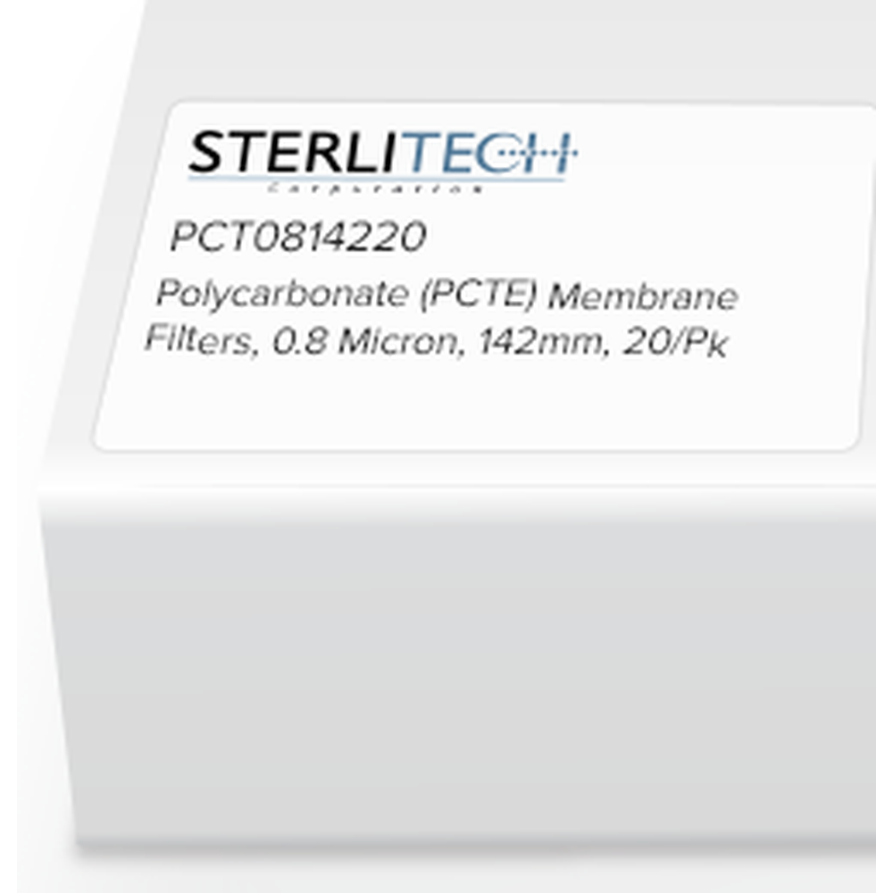 Polycarbonate (PCTE) Membrane Filters, 0.8 Micron, 142mm, 20/Pk