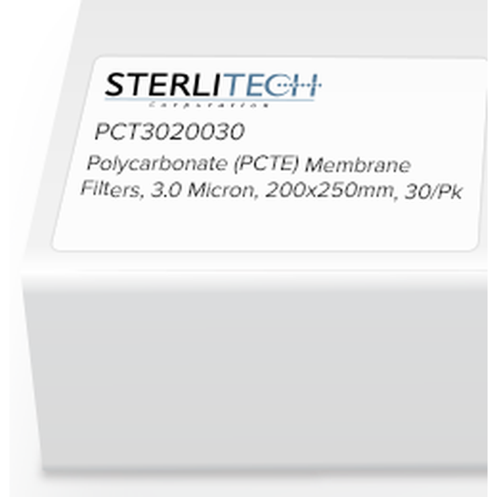 Polycarbonate (PCTE) Membrane Filters, 3.0 Micron, 200 x 250mm, 30/Pk