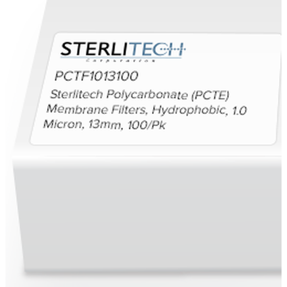 Polycarbonate (PCTE) Membrane Filters, PVP-Free, 1.0 Micron, 13mm, 100/Pk