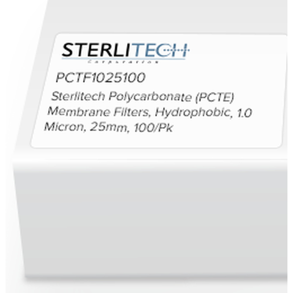 Polycarbonate (PCTE) Membrane Filters, PVP-Free, 1.0 Micron, 25mm, 100/Pk