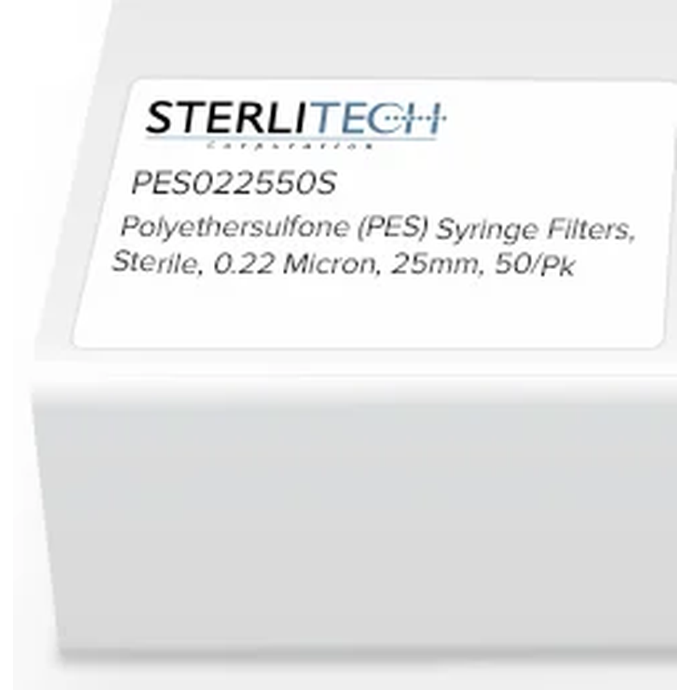 Polyethersulfone (PES) Syringe Filters, Sterile, w/Glass Fiber Prefilters, 0.22 Micron, 25mm, 50/Pk