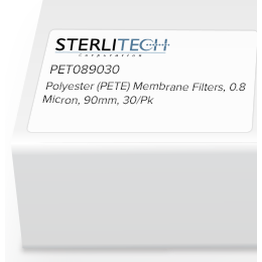 Polyester (PETE) Membrane Filters, 0.8 Micron, 90mm, 30/Pk