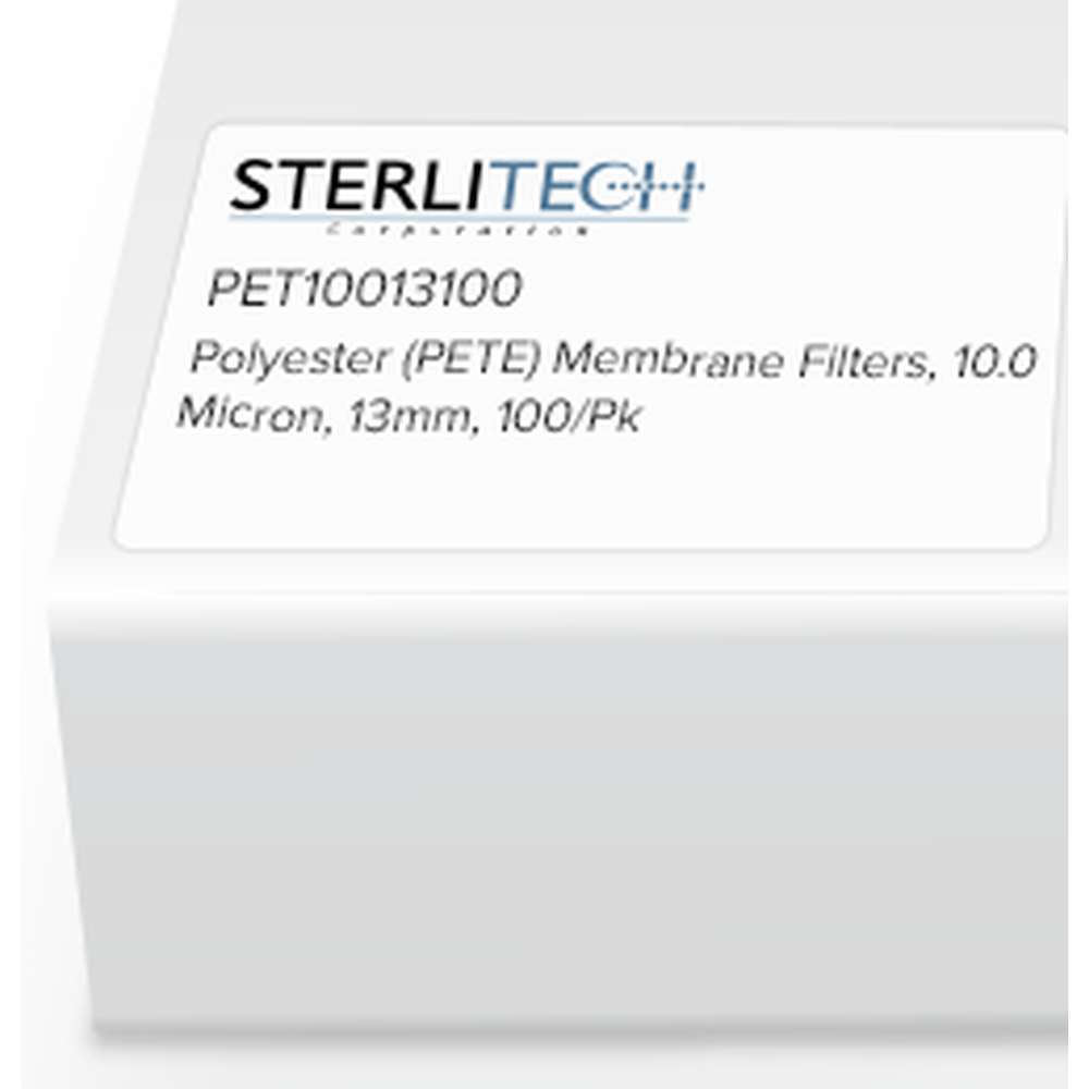 Polyester (PETE) Membrane Filters, 10.0 Micron, 13mm, 100/Pk