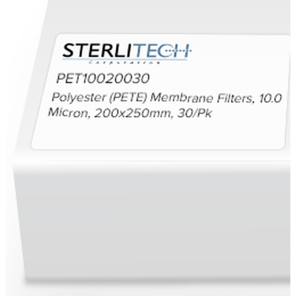 Polyester (PETE) Membrane Filters, 10.0 Micron, 200 x 250mm, 30/Pk