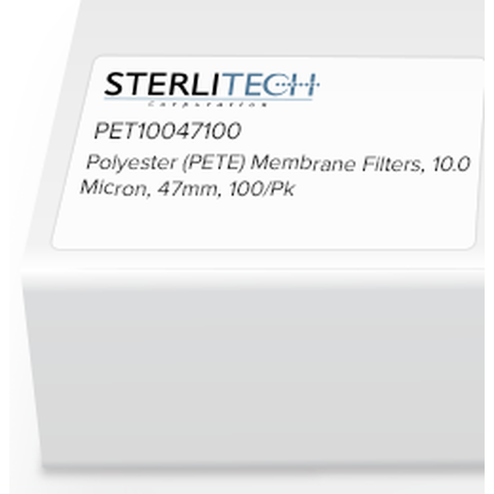 Polyester (PETE) Membrane Filters, 10.0 Micron, 47mm, 100/Pk