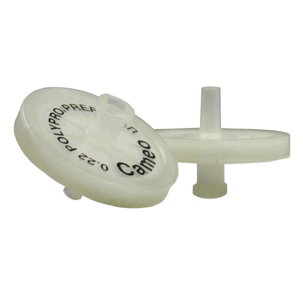 Polypropylene Syringe Filter, Hydrophobic, Cameo, 0.22 Micron, 30mm, 500/pk