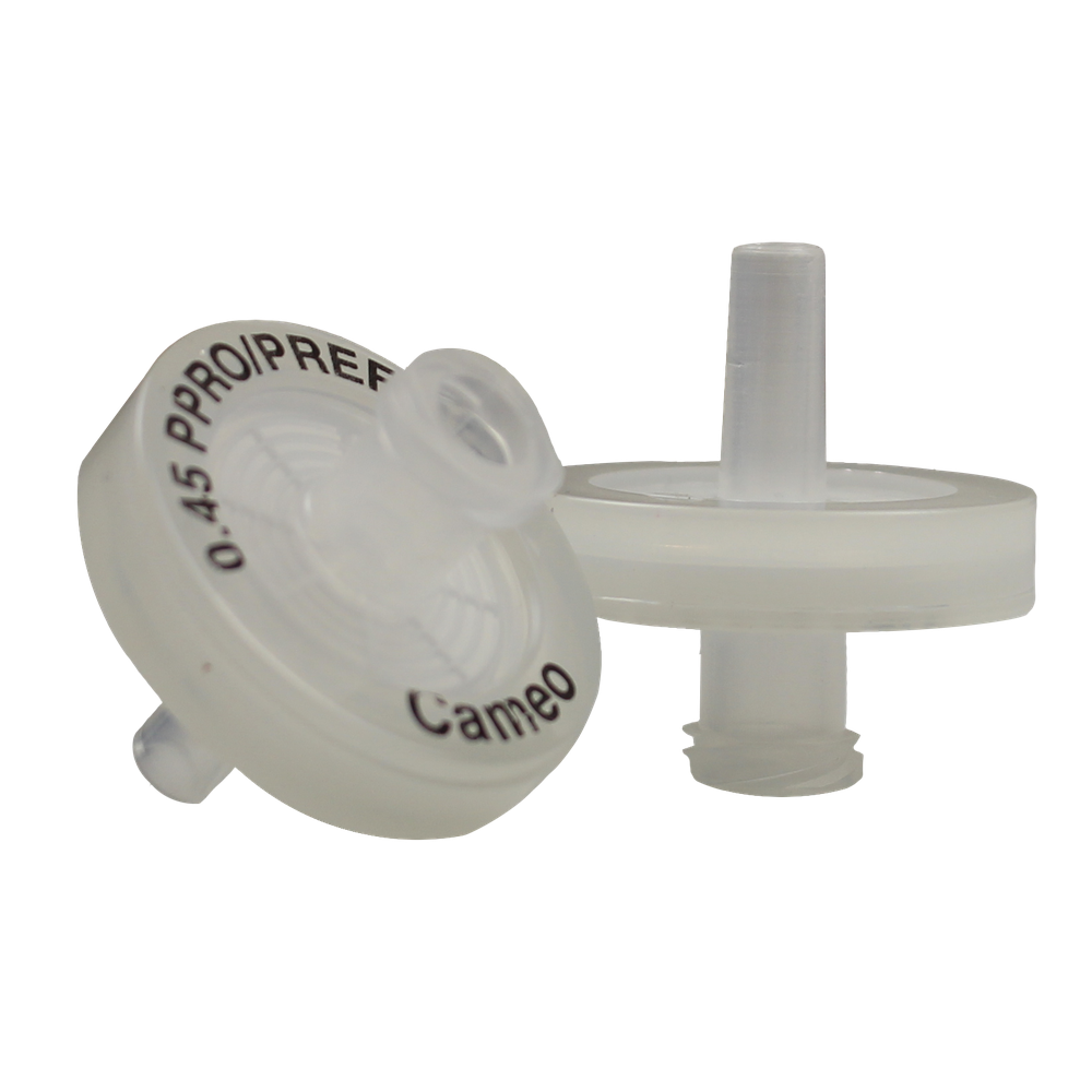 Polypropylene Syringe Filters, Hydrophobic, with Prefilter, Cameo, 0.45 Micron, 17mm, 500/pk