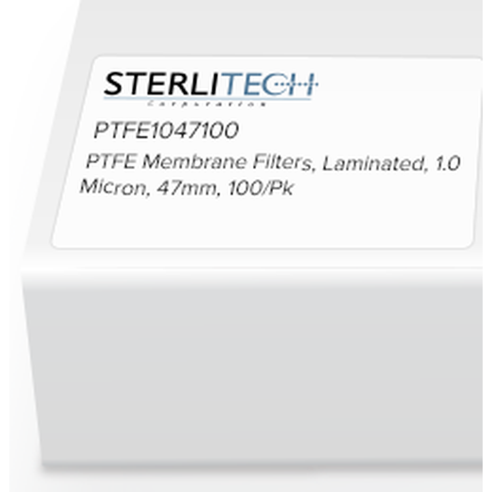 PTFE Laminated Membrane Filters, 1.0 Micron, 47mm, 100/Pk
