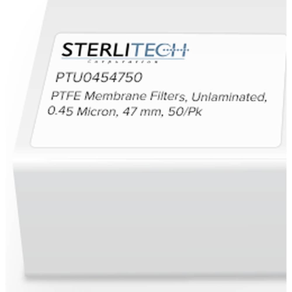 PTFE Unlaminated Membrane Filters, 0.45 micron, 47mm, 50/Pk