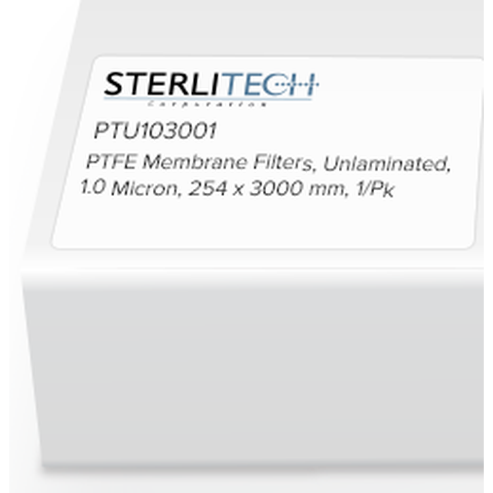 PTFE Unlaminated Membrane Filters, 1.0 Micron, 254 x 3000mm, 1/Pk
