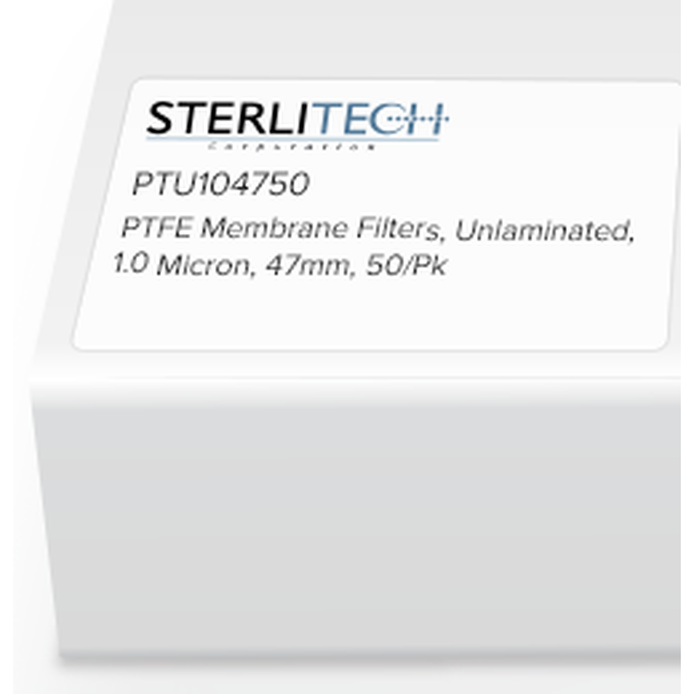 PTFE Unlaminated Membrane Filters, 1.0 micron, 47mm, 50/Pk
