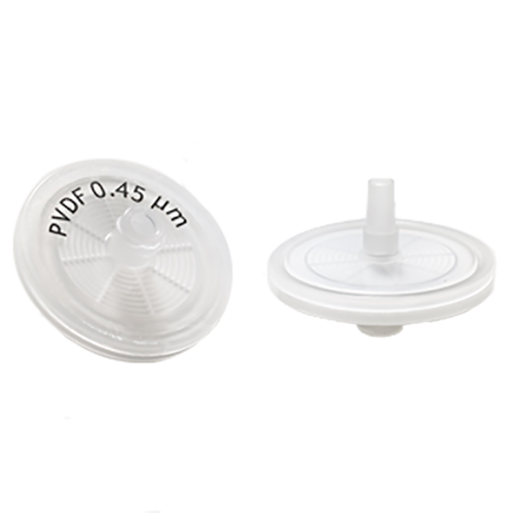 PVDF (Polyvinylidene) Syringe Filters, Abluo, 0.45 Micron, 25mm, 50/pk