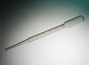 Transfer Pipette, 3 mL, Graduated, PE, Sterile, 1/Bag, 200/Box, 2000/Case