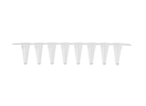 Axygen 0.2mL Polypropylene PCR Tube Strips and Flat Cap Strips 12 Tubes/Strip, 12 Flat Caps/Strip, Clear, Nonsterile