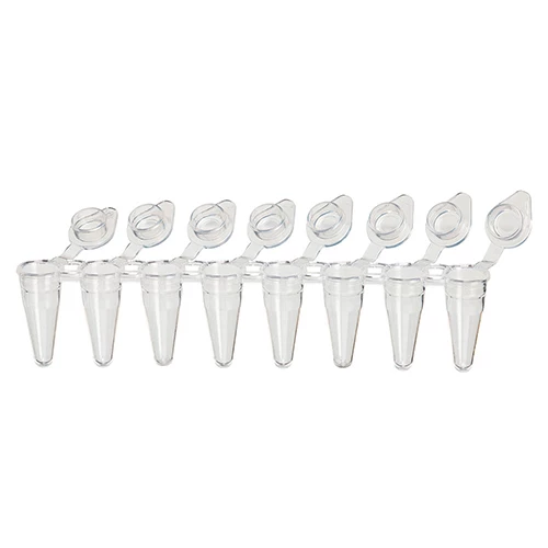 01FW DiamondLink 0.1mL 8-Strip Tubes, Low-Profile, with Individually-Attached Flat Caps, White - CS/1200