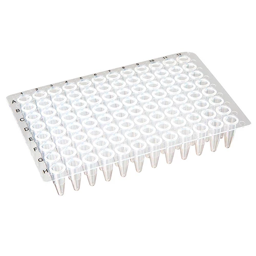 02 0.2mL 96-Well PCR Plate, No Skirt, Flat Top, Clear - CS/100