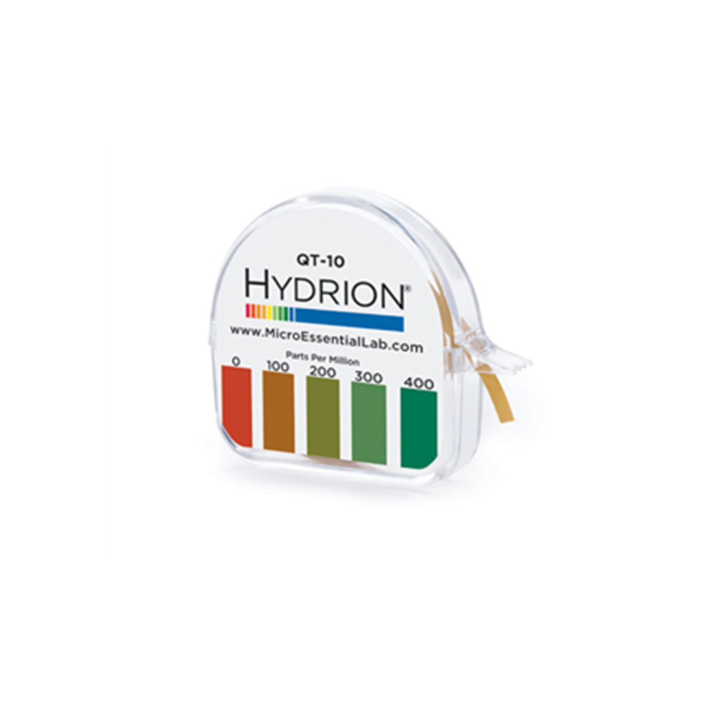Hydrion Quat Strips 0-400ppm 100pk, Carton10
