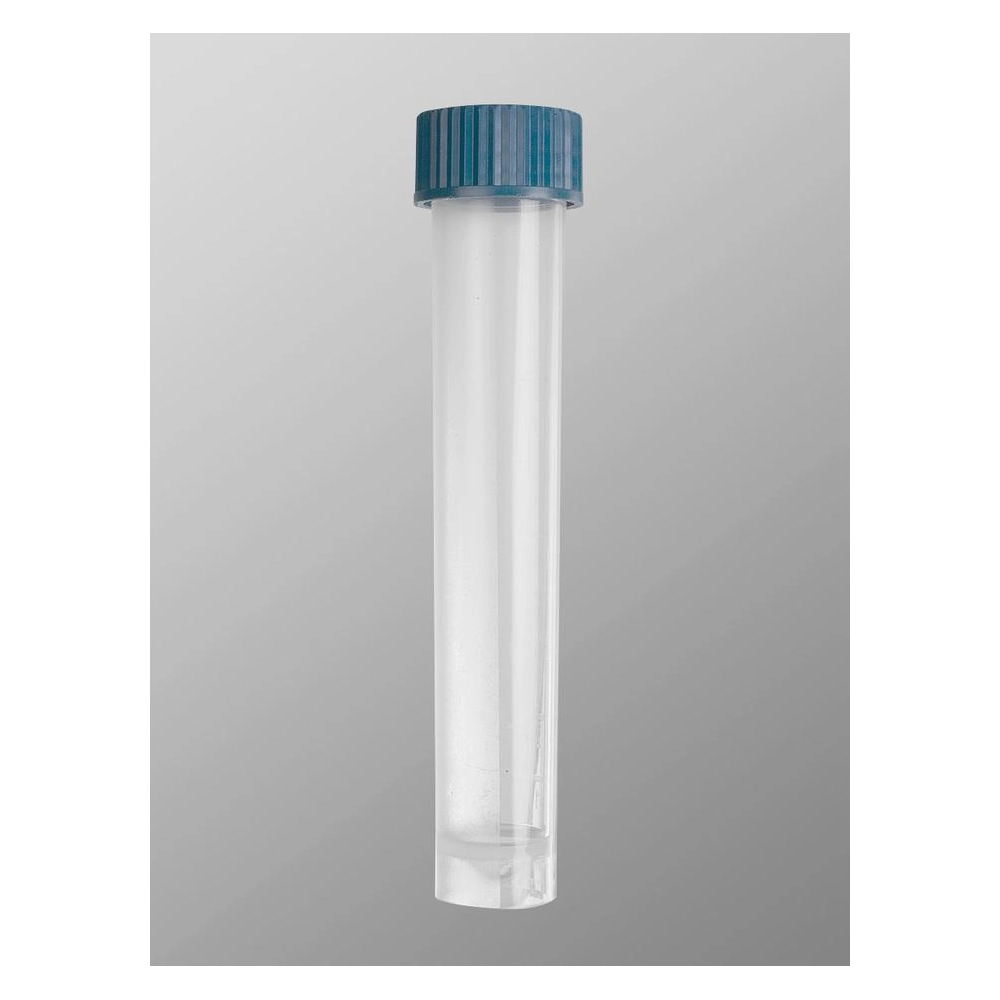 Axygen 10mL Self Standing Screw Cap Transport Tube with Blue Cap, Clear, Non-Sterile, 1000 Tubes and Caps/Case.