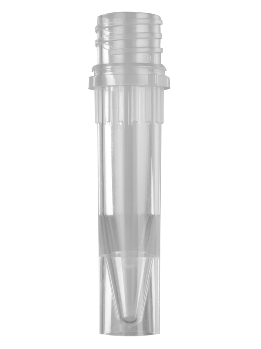 Axygen 2.0mL Conical Screw Cap Tubes Only, Polypropylene, Clear, Non-Sterile, 500 Tubes/Pack, 8 Packs/Case.