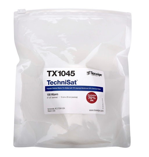 TechniSat® Pre-Wetted Nonwoven Cleanroom Wipers, Non-Sterile