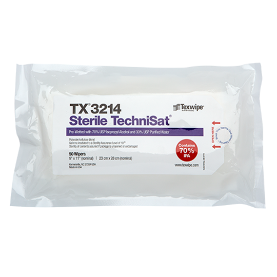 Sterile TechniSat® Pre-Wetted Nonwoven Cleanroom Wipers