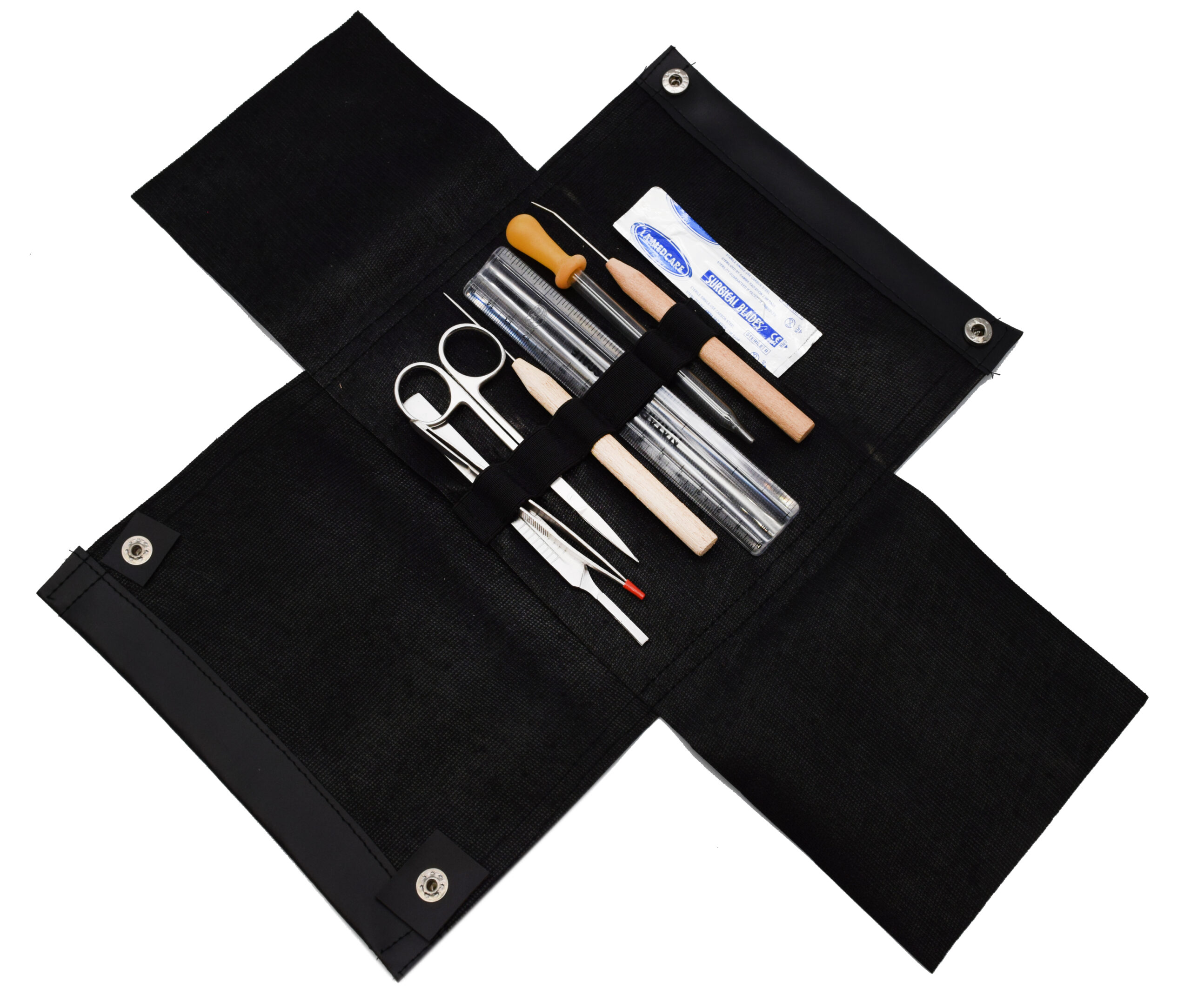 7 Pcs Dissection Kit Set - Economy - Stainless Steel - Leather Storage Case