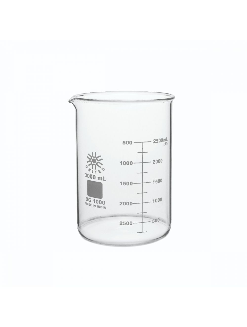 Beakers, Low Form, Borosilicate Glass, 3000Ml