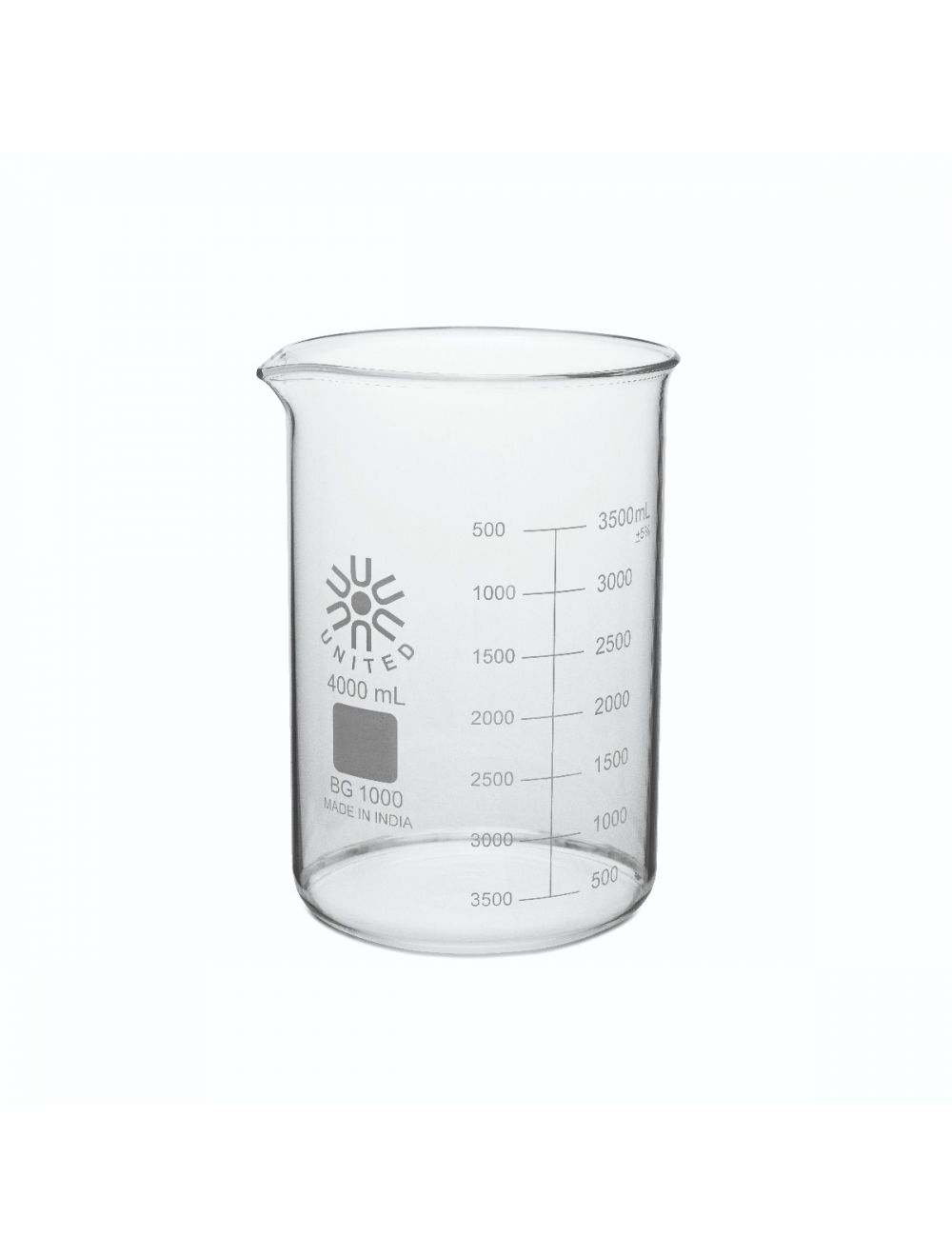Beakers, Low Form, Borosilicate Glass, 4000Ml